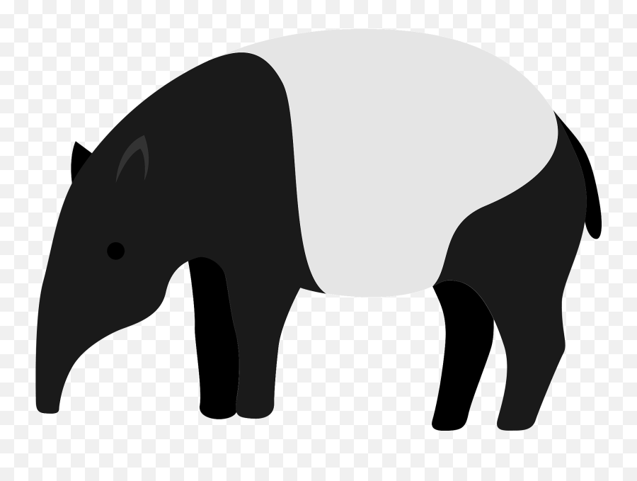 Tapir - Black And White Clipart Free Download Transparent Tapir Clipart Emoji,Squirrel Clipart Black And White