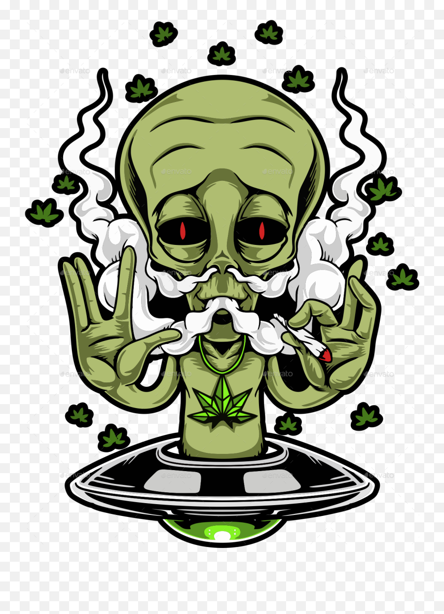 Alien Smoking Weed - Aliens Smoking Weed Emoji,Weed Smoke Png