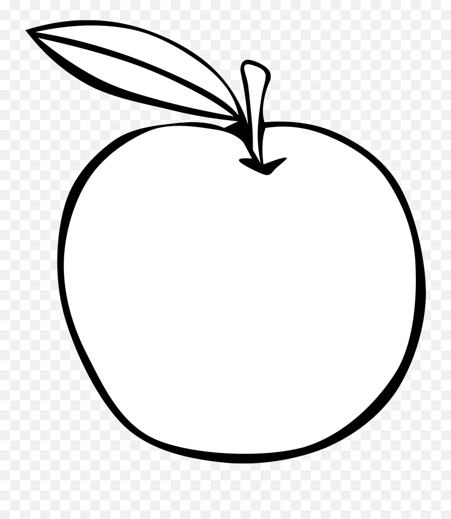 Library Of Apple Core Graphic Black And - Fruit Outline Emoji,Apple Clipart Black And White