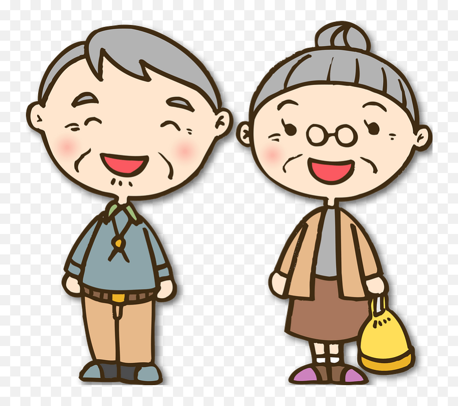 Grandfather And Grandmother Old Couple Clipart Free - Grandpa Grandma Clipart Transparent Emoji,Grandma Clipart