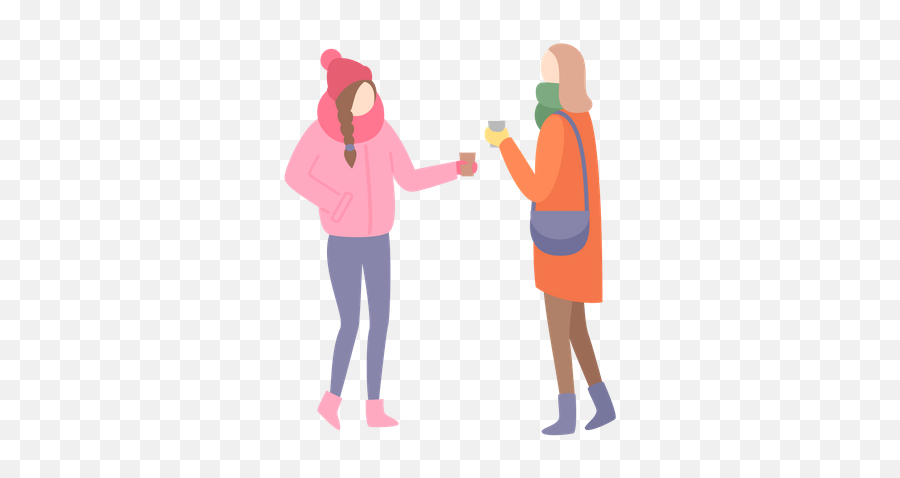 Best Premium Man And Woman In Wintertime Illustration Emoji,Talking With Friends Clipart
