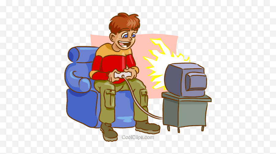 Playing Video Games - Person Playing Video Games Cartoon Png Emoji,Video Game Clipart