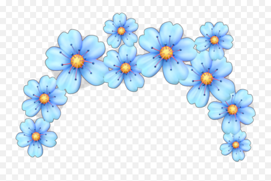 Blue Flowers Flower Crown Sticker By - Flower Crowns Emoji Png,Flower Crown Png
