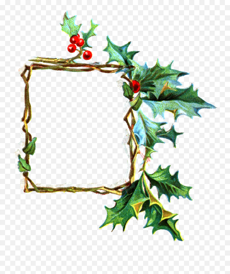 Fileholly Frame 2 Hayes Lithographingpng - Wikimedia Commons Decorative Emoji,Holly Png