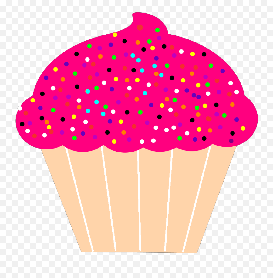 Cupcake With Pink Frosting And Sprinkles Clip Art At Clker - Pink Cupcake Clipart Emoji,Sprinkles Png