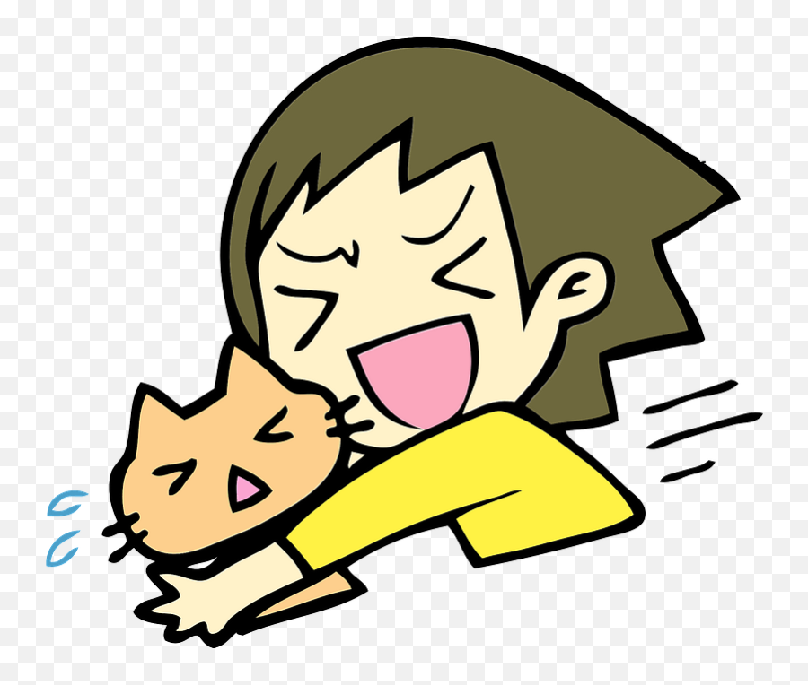 Girl Is Hugging Cat Clipart Free Download Transparent Png Emoji,Hugging Clipart