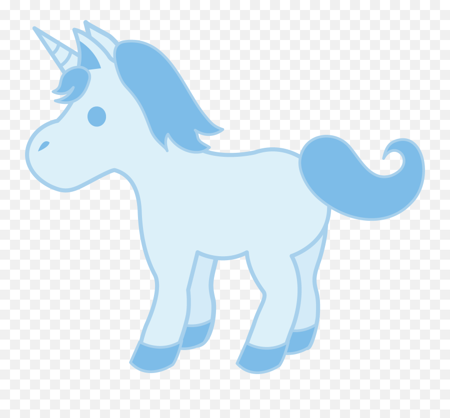 Cute Unicorn Head - Baby Blue Horse Emoji,Unicorn Head Png