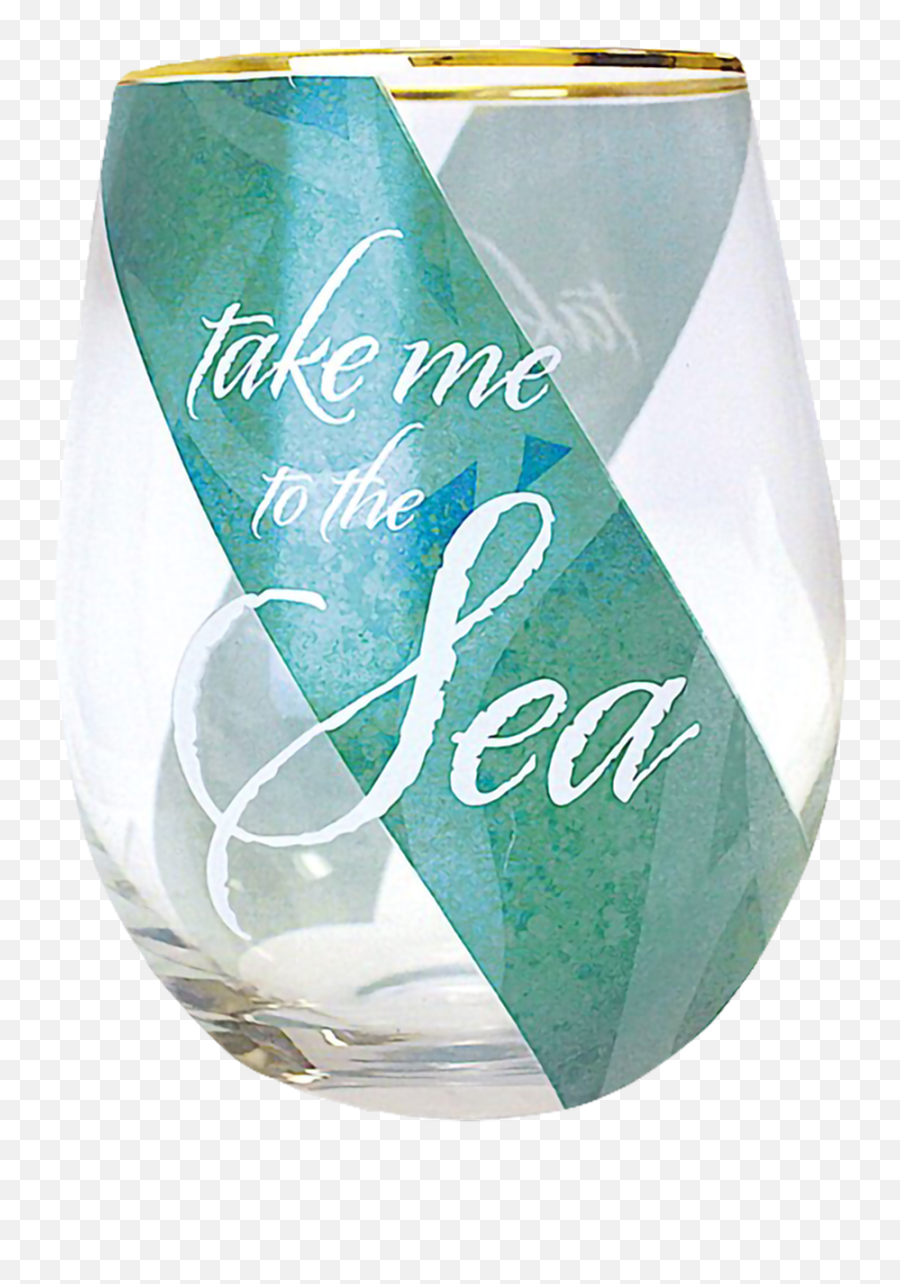 Coastal Stemless Wine Glass - Cylinder Emoji,Wine Glass Logo
