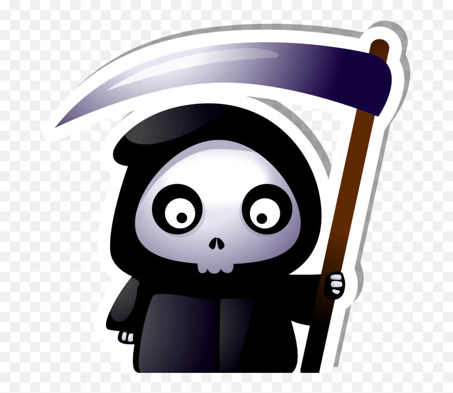 Download Hd Cute Grim Reaper With Scythe Sticker - Cute Grim Grim Reaper Cute Png Emoji,Grim Reaper Png