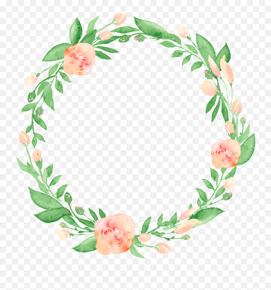 Download Corona Png Transparente - Watercolor Wreath Transparent Background Floral Wreath Transparent Emoji,Wreath Transparent Background