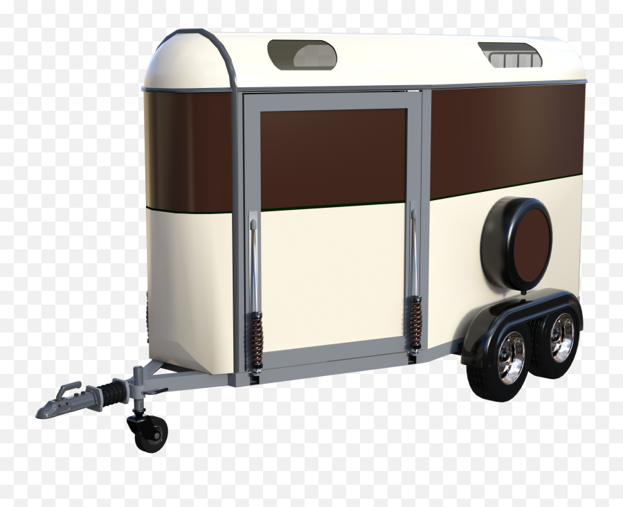 3d Model Of The Brown And Cream Horse Trailer At White Emoji,Model Clipart