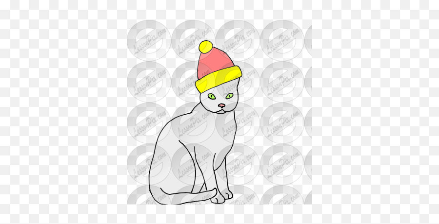 Cat Wearing A Hat Picture For Classroom Therapy Use - Happy Emoji,Cat In The Hat Clipart