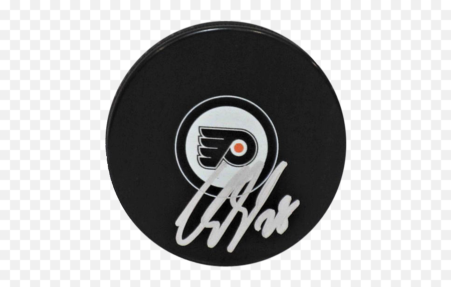 Claude Giroux Autographed Philadelphia Flyers Hockey Puck - Flyers Fan Club Emoji,Philadelphia Flyers Logo