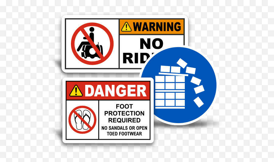 50pcs Warning Signs Stickers Logo Security Safety Labels - Material Stacking Safety Signage Emoji,Warning Logo