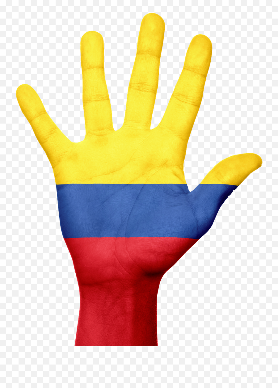 Colombia Flag Hand National Png - Transparent Png Image Colombian Emoji,Colombia Flag Png