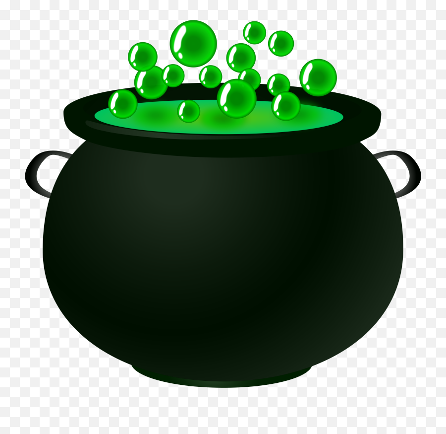 Witches Pot Clipart Transparent Png - Green Cauldron Emoji,Potion Bottle Clipart