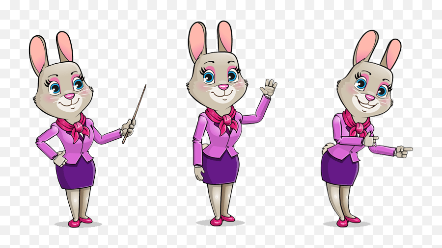 Miss Abby The Rabbit Character Animator Puppet Graphicmama - Rabbit Teacher Cartoon Emoji,Puppets Clipart
