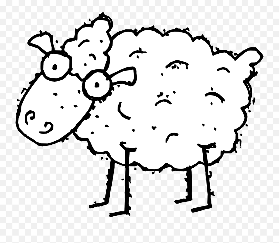 Sheep Clipart Black And White - Sheep Clipart Black And White Funny Emoji,Black And White Clipart