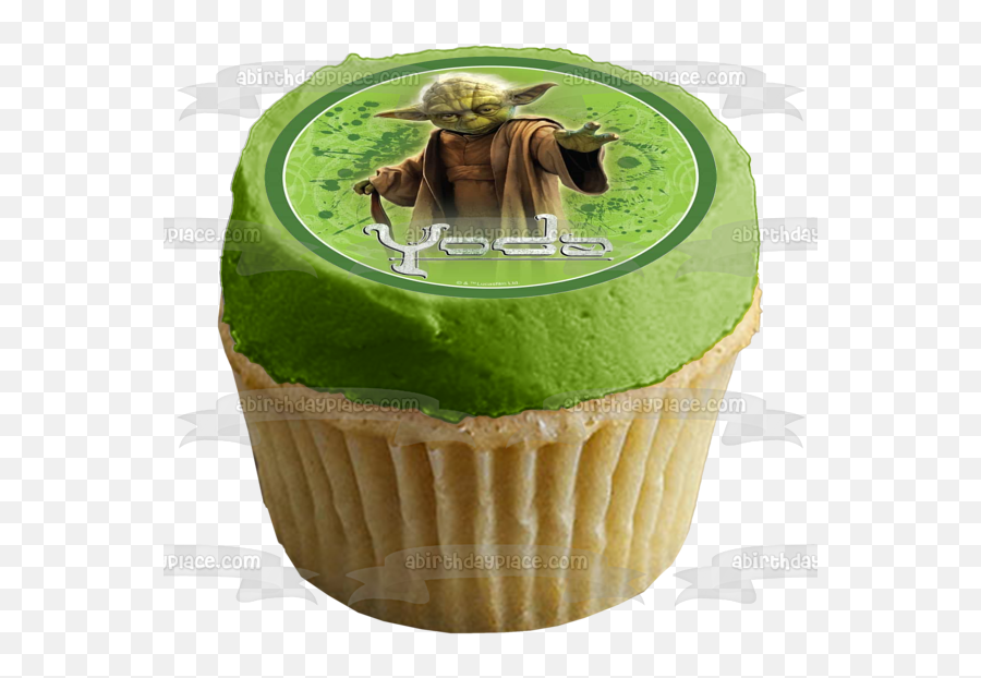 Star Wars Yoda Green Background Edible Cake Topper Image Abpid21741 Emoji,Yoda Transparent Background