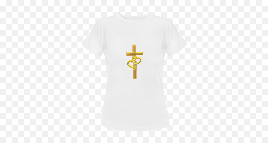 Download Christian Symbols Golden Cross With 2 Hearts Emoji,Golden Cross Transparent Background