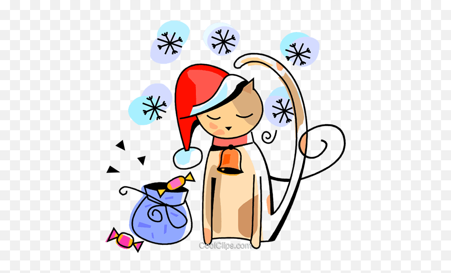 Christmas Cat Resting With Some Candies Royalty Free - Katze Emoji,Some Clipart