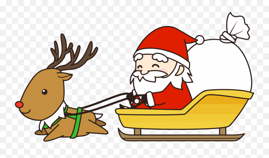 Openclipart - Clipping Culture Santa Claus Witj Reindeers Clipart Emoji,Santa Sleigh Clipart