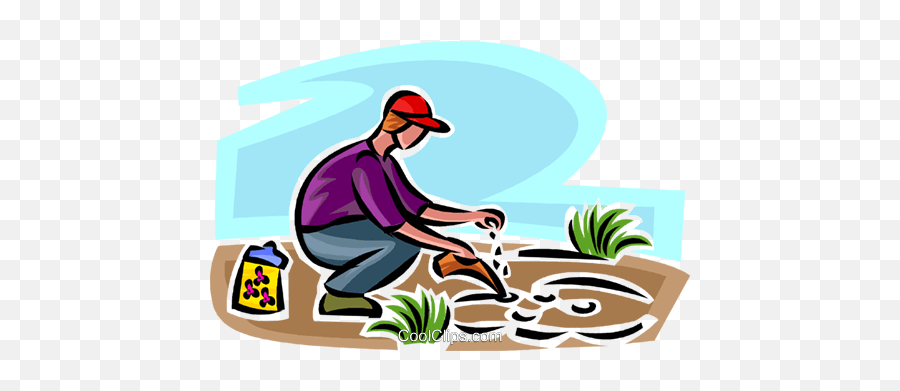 Gardener Planting Seeds Royalty Free Vector Clip Art - Protect Our Natural Resources Drawing Emoji,Gardening Clipart
