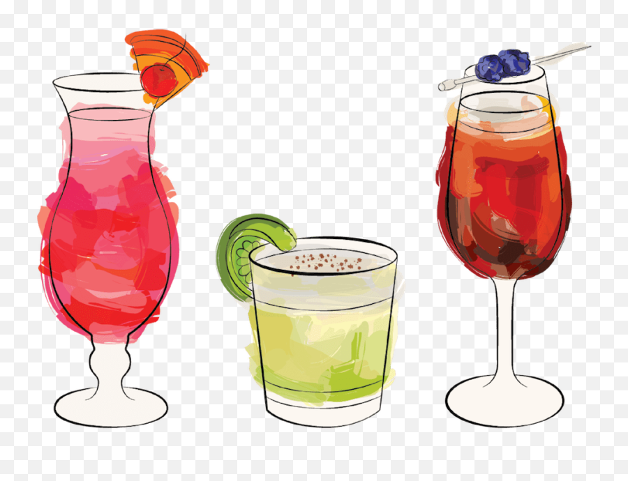 Signature Cocktails U2014 Evynne Doue Design - Wine Glass Emoji,Cocktails Png