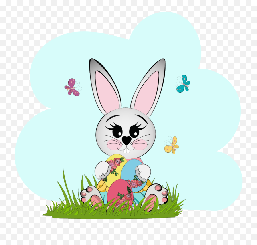 Easter Bunny In The Field By Taticreate On Dribbble - Happy Emoji,Easter Border Clipart