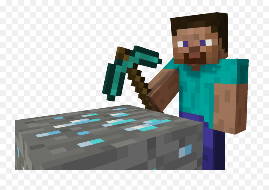 Download Steve Mines A Block Of Diamond Ore And Then Holds - Minecraft Dancing Gif Png Emoji,Minecraft Steve Transparent Background