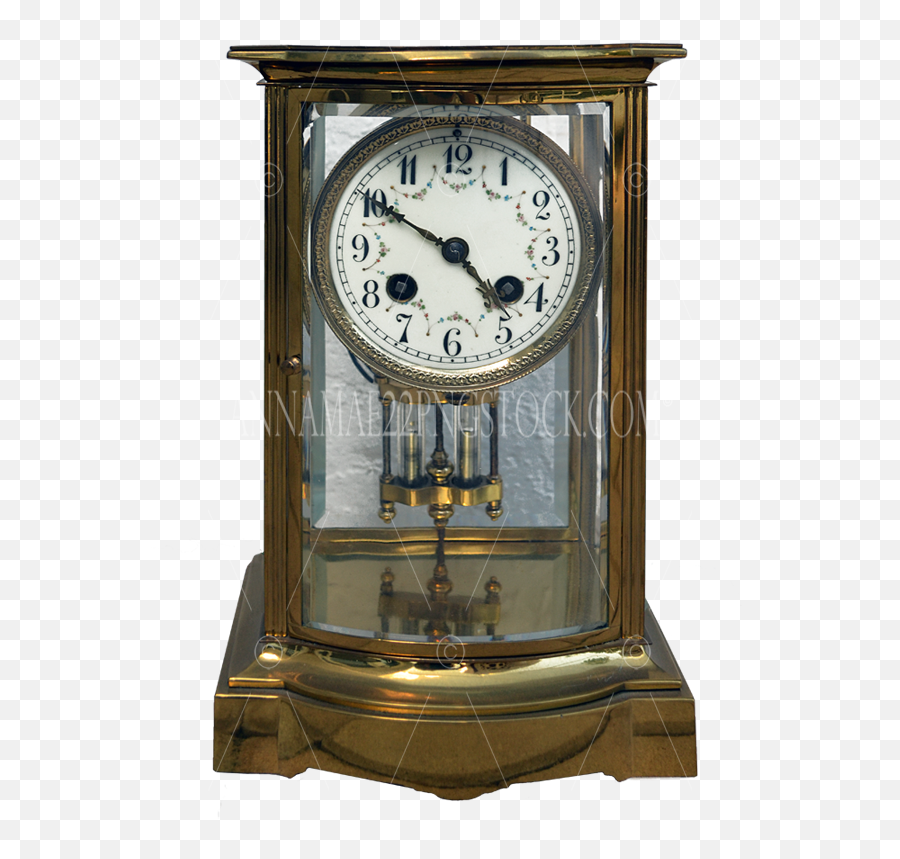 Antique Table Top Brass Clock Png Stock - Solid Emoji,Table Top Png