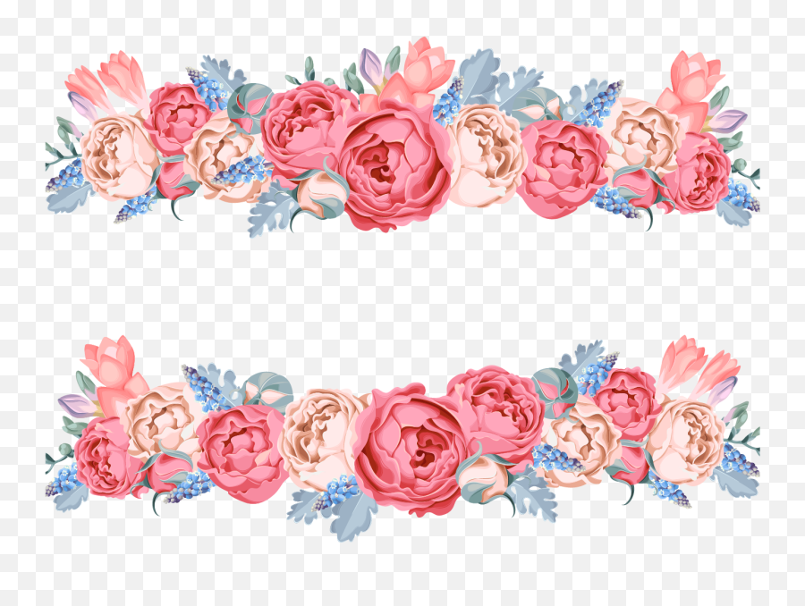 Pink And Blue Flowers Clipart Images Gal 1045886 - Png Flower Png Vector Pink Emoji,Blue Flower Clipart