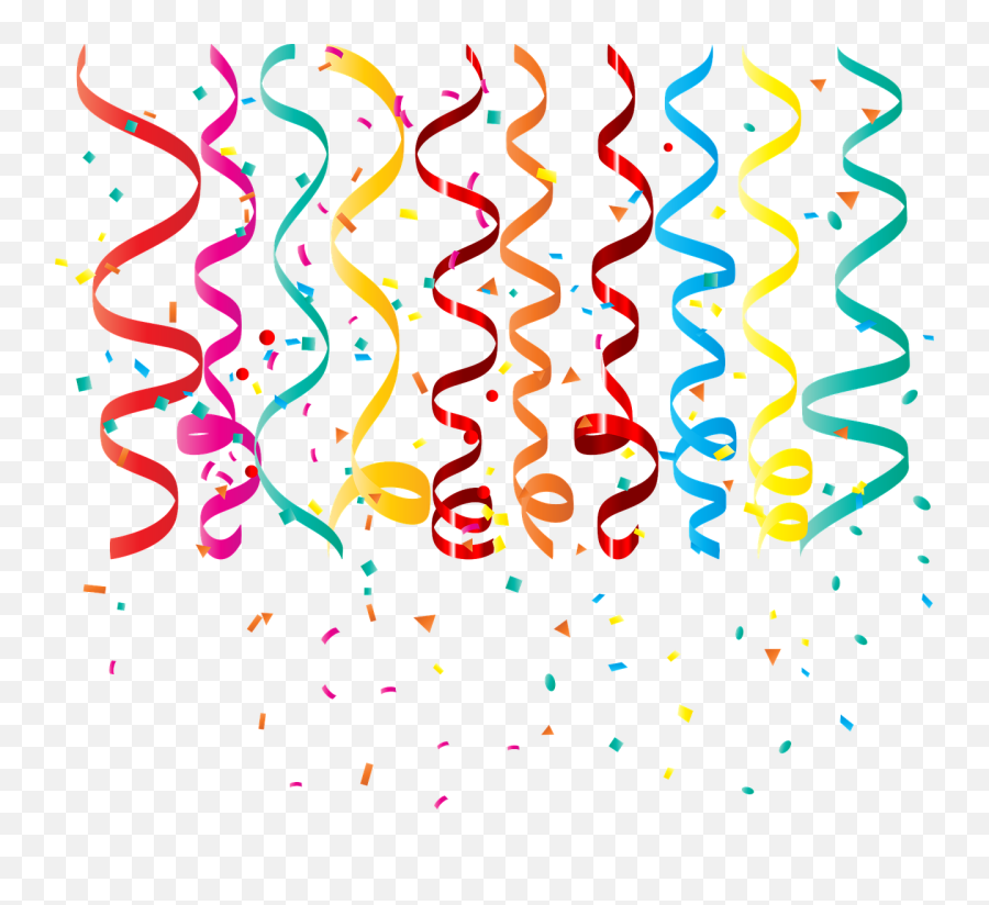 Streamers Png - Confetti Curling Ribbon Birthday Streamers Birthday Streamers Emoji,Confetti Png