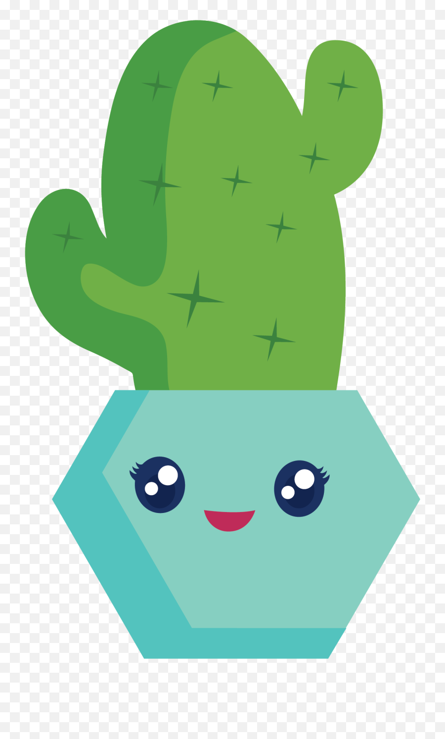 Kawaii Cute Cactus Illustration - 02 Emoji,Cute Cactus Clipart