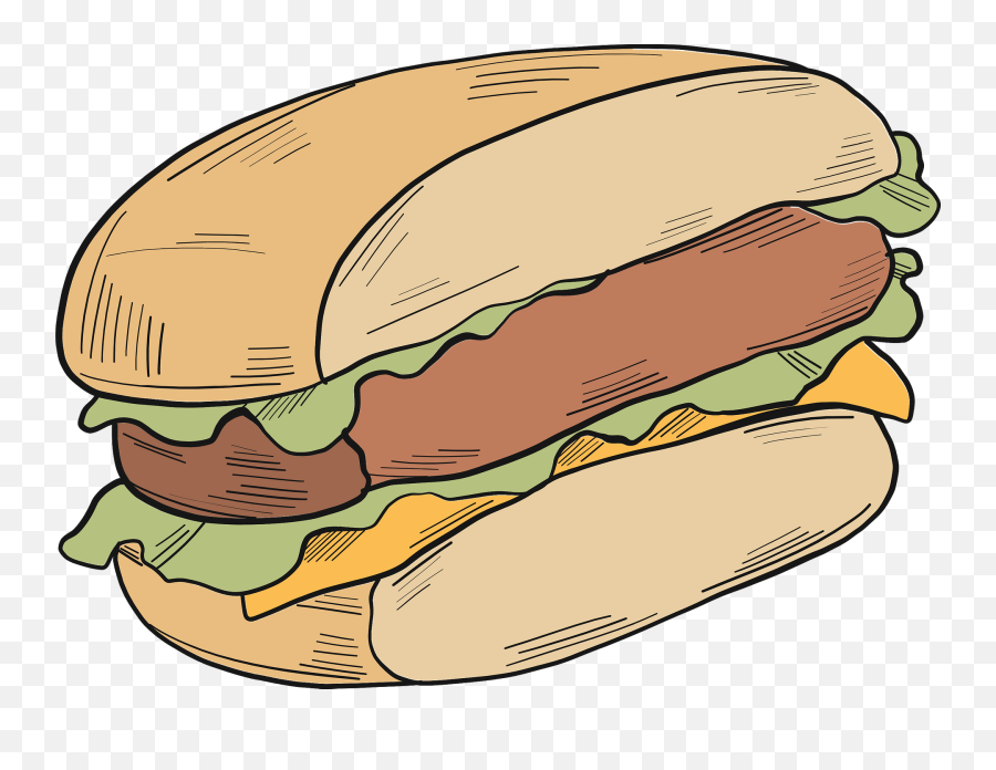 Half Hamburger Clipart - Half Burger Clipart Emoji,Hamburger Clipart
