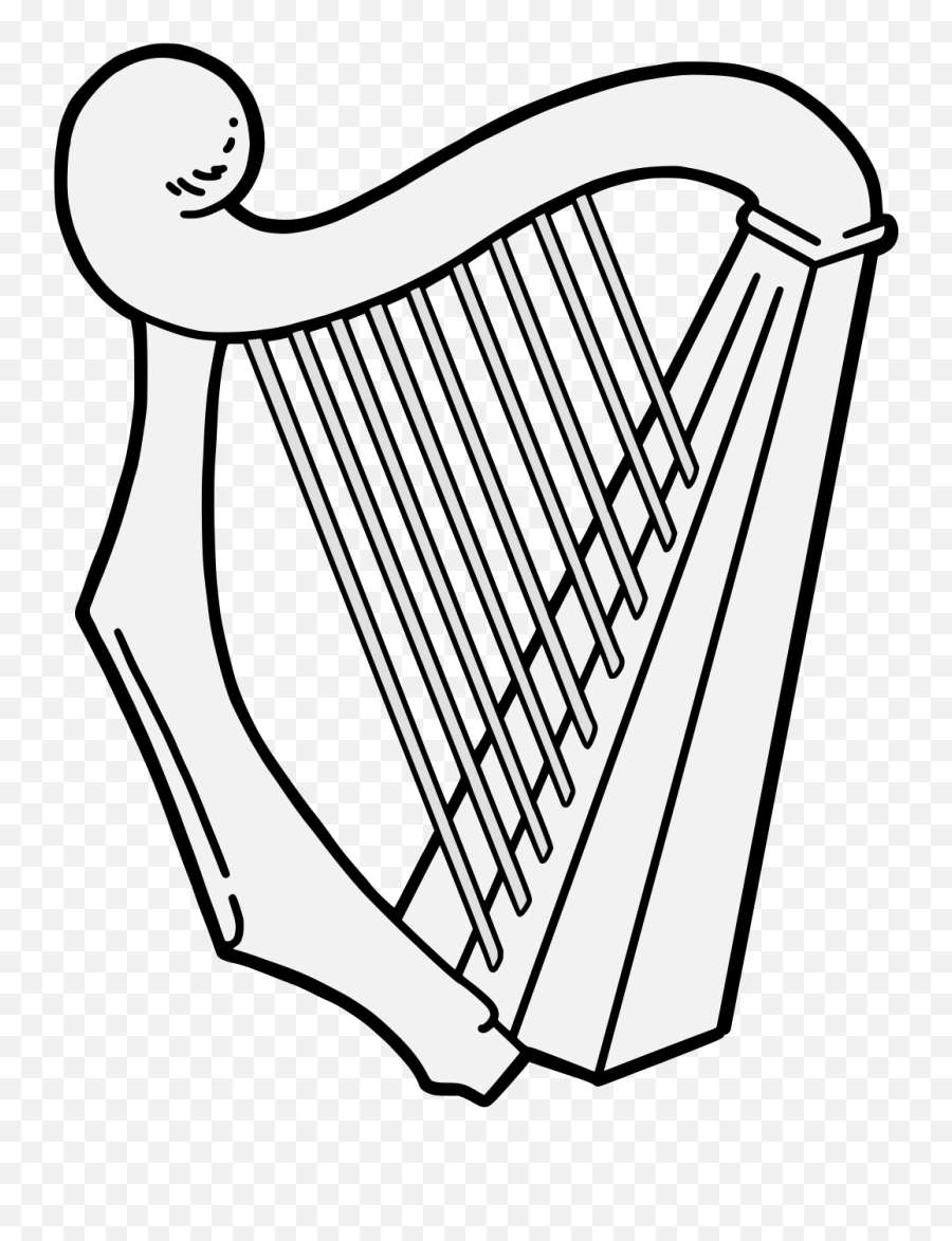 Harp - Traceable Heraldic Art Emoji,Harp Clipart