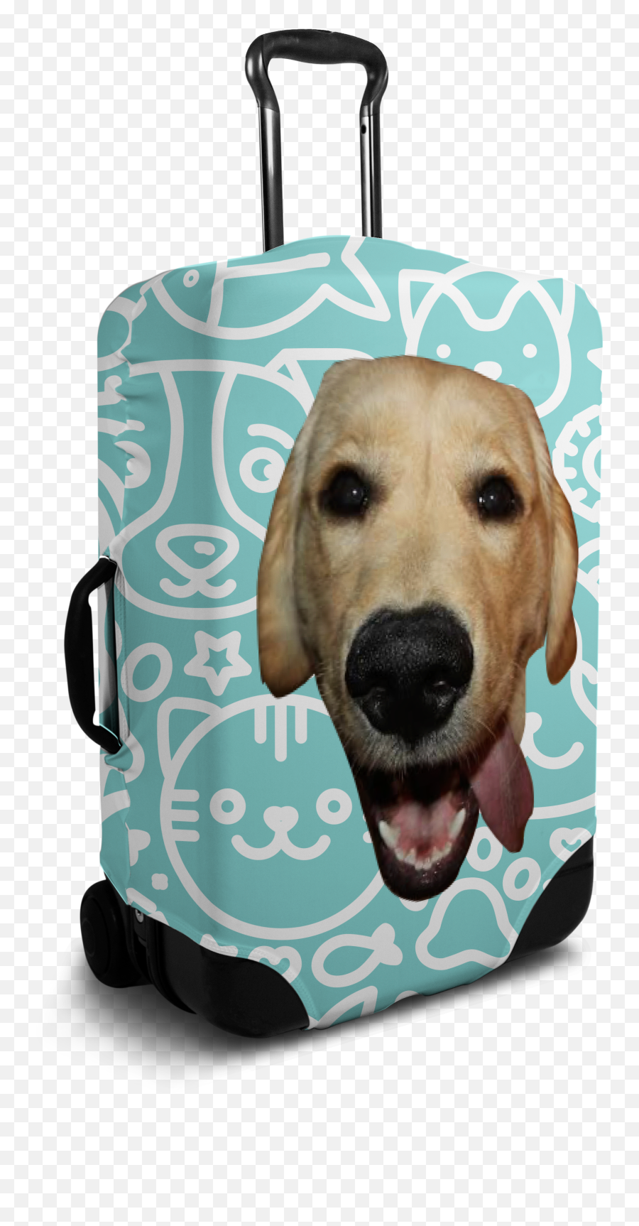 Download Hd Custom Blue Luggage Cover With Personalized Dog Emoji,Doge Face Png