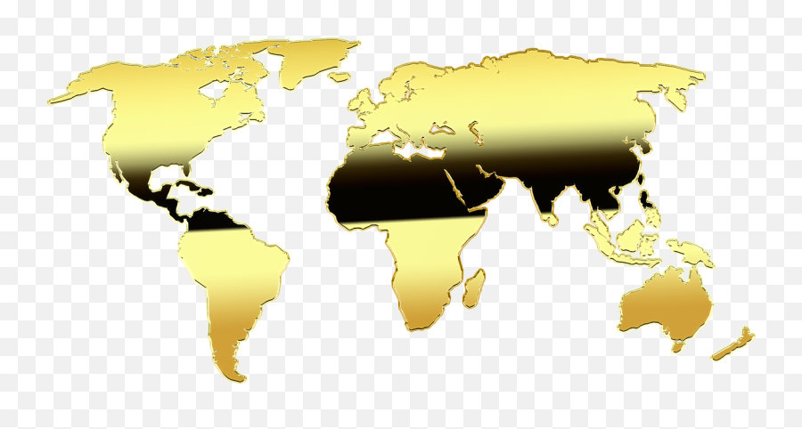 Map Of World Golden Transparent Png - Stickpng Emoji,World Map Transparent