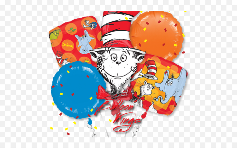 Cat In The Hat - Book Clipart Dr Seuss Balloon Hd Png Happy Emoji,Dr Seuss Clipart