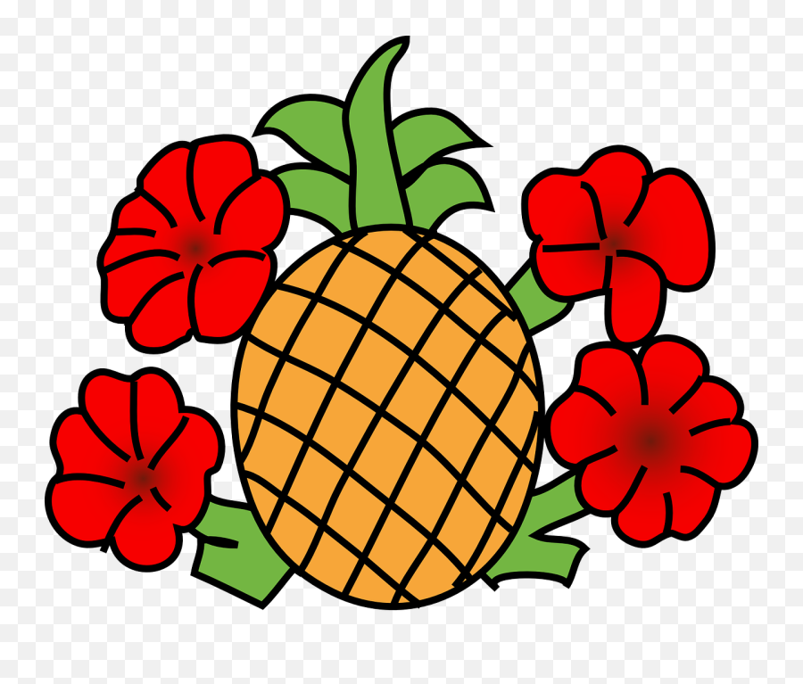 Free Photo Colorful Red Flowers Pineapple Hawaii Hawaiian - Pineapple Clip Art Emoji,Pineapple Clipart