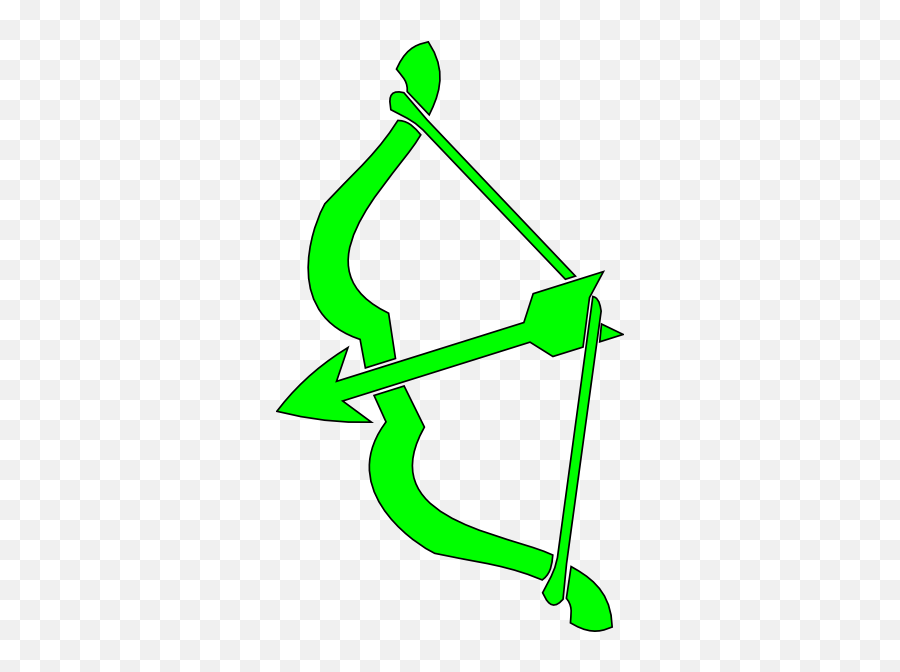 Green Bow N Arrow Clip Art At Clker - Green Bow And Arrow Clip Art Emoji,Bow And Arrow Clipart