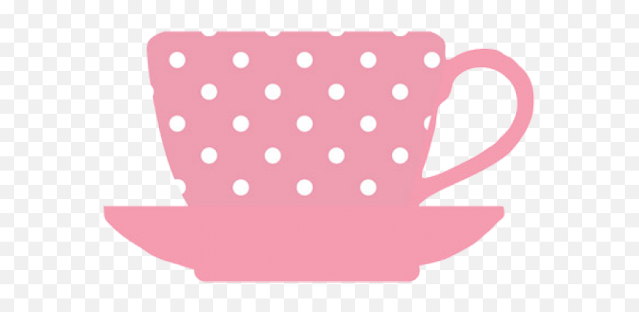 Tea Cup Pink White Dots - Tea Cup Clipart Pink Emoji,Teacup Clipart