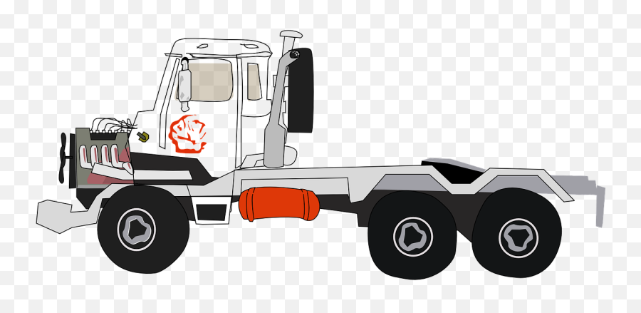 Truck Tractor Trailer Big Rig - 6 Wheel Truck Clipart Emoji,Old Truck Clipart