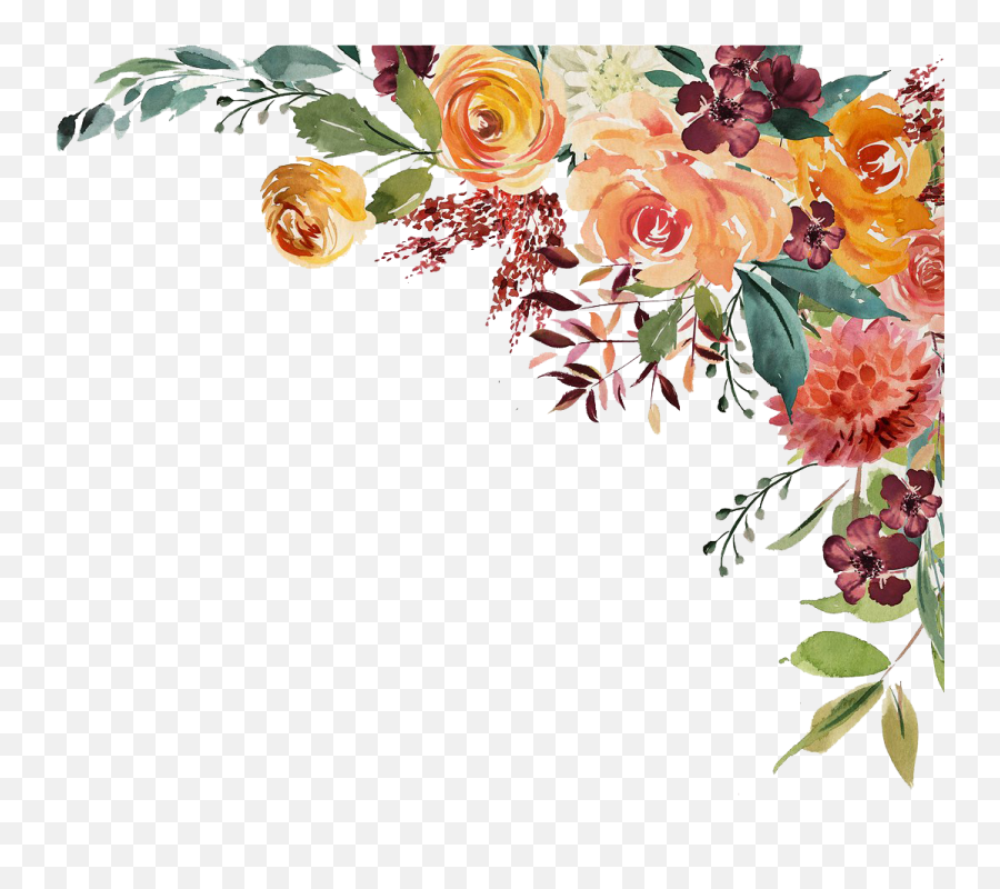 Watercolor Floral Clipart - Novocomtop Corner Watercolor Flower Png Emoji,Free Watercolor Flower Clipart