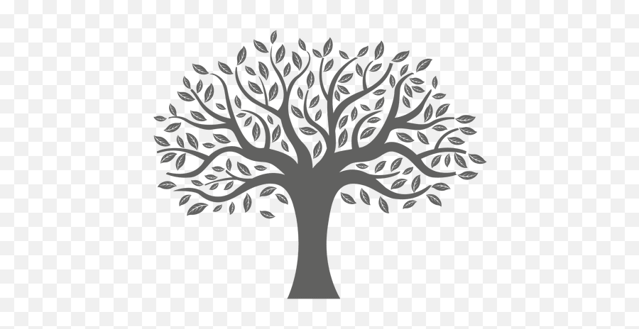 Flat Tree Silhouette - Family Tree Svg Free Emoji,Tree Silhouette Png