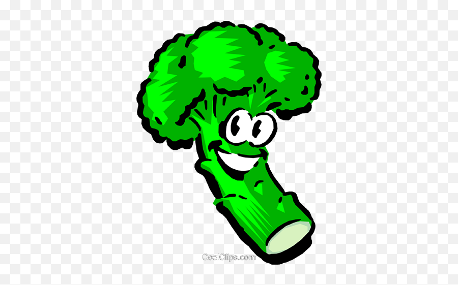 Cartoon Broccoli Royalty Free Vector Clip Art Illustration - Animated Vegetable Emoji,Broccoli Clipart