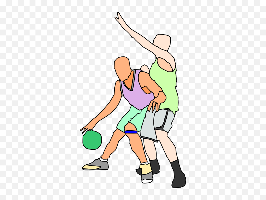 Basketball Player Clip Art 11 - Man To Man Basketball Defense Clipart Emoji,Basketball Player Clipart