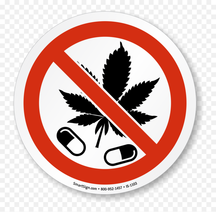 No Drugs No Marijuana Leaf Symbol - Iso Prohibition Sign Emoji,Marijuana Clipart