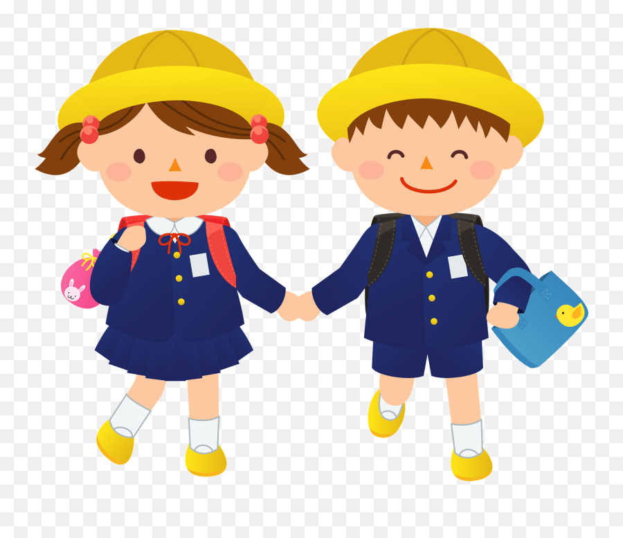 Boy And Girl Clipart - Kindergarten Girl In Uniform Clipart Emoji,Boy And Girl Clipart