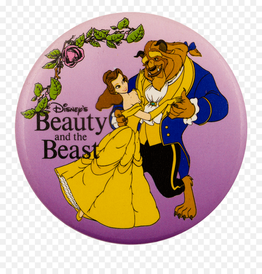 Beauty And The Beast Floral Busy Beaver Button Museum - Beauty And The Beast Circle Emoji,Beauty And The Beast Png